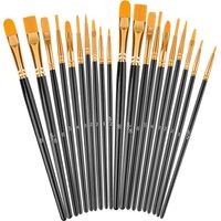Paint Brushes Set, 2Pack 20 Pcs Paint Brushes for Acrylic Painting, Oil Watercolor Acrylic Paint Brush, Artist Paintbrushes for Body Face Rock Canvas, Kids Adult Drawing Supplies