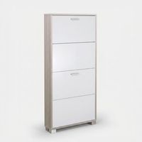 Zapatero ahorraespacio de 4 puertas abatibles Quadrante - Olmo - Blanco