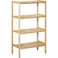 Organisateur multifonction bambou 62x33x112 cm naturel, anti-basculement, meuble rangement écoresponsable