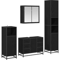 Maison Exclusive - Set di mobili per il bagno 4 pz Rovere Nero 80 x 33 x 60 cm