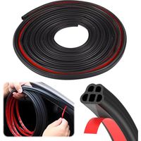 10M Joint Porte Voiture, 5 Trous Joint Caoutchouc Adhesif, Joint pare Brise Imperméable, Joint de Porte Voiture, Caoutchouc Autocollante pour Carrosserie,Capot, Porte (Noir)
