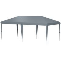 Tonnelle Pliable Carpa 6x3 m Altura Réglable 3 Niveaux Toldo Anti-UV Bolsa Transporte Gris Claro