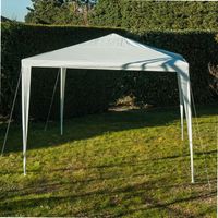 Werka Pro – Tonnelle de réception 3m x 3m – Toile en polyéthylène – Armature tubulaire avec attaches au sol – Coloris blanc