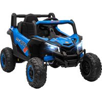 Coche Eléctrico para Niños UTV 12V con 2 Motores Control Remoto 2,4G Velocidad hasta 7 km/h Sistema de Suspensión Azul