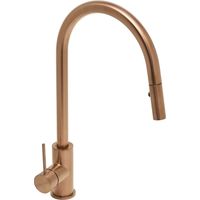 Swiss Aqua Technologies – Mitigeur de cuisine à levier sur pied 44 cm – Douchette extractible 2 jets – Or rose brossé – SATBAUR286BRG