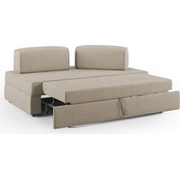 Liberty Sofa ohne ausziehbarer Ottomane mit beweglichen Rückenlehnen aus weichem wasserfestem Stoff T02 160 cm beige