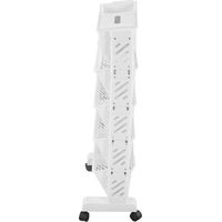 Étagère de rangement blanche amovible en plastique, 5 niveaux, idéale pour la maison ou le bureau.