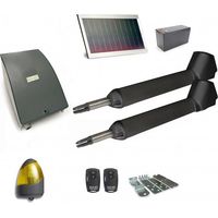 Kit de motorisation de portail solaire – Vérins électromécaniques 12V avec détection d'obstacles – Pour portails 2 battants jusqu'à 2,2m et 200kg