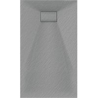 Luxury 900 x 1400mm Low Profile Textured Shower Tray and Waste - Grey