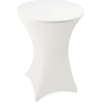 Nappe de table haute de bar fête extensible en polyester Ø 60 70 80 cm 80 cm Ø / Blanc