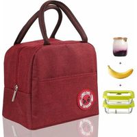 royaluxe - Panier Repas, Sac Isotherme à Repas, Petit Sac Isotherme Repas Sacoche Isotherme Repas Enfant Sac Isotherme Voyage pour École Bureau (Rouge)