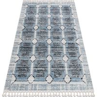 Alfombra moderna BELLE BR22A beige / azul Franjas beige 180x270 cm