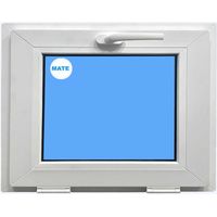 Eco-Blu – Fenêtre PVC 400x600 mm blanc – À soufflet abattant – Verre dépoli double vitrage – Isolation thermique et acoustique optimale