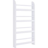 Libreria da Parete con 4 Ripiani in Legno Bianco Impermeabile, Carico Massimo 30kg (59cm x 12cm x 113cm)