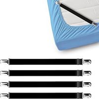 4 Clips De Drap (noir) Fixent Les Draps En Place Avec Des Sangles D'angle Pour Le Drap-housse Sangle De Support De Drap De Matelas Adapte Aux Cli