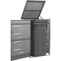 Abri pour poubelle, Cache-poubelle, Conteneur avec Couvercle 69x77,5x115 cm Inox LKOWF57967