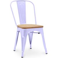 Sedia da pranzo - Design industriale - Acciaio e legno - Nuova edizione - Stylix Lavanda