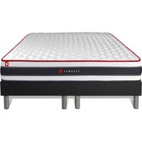 Ensemble matelas sommier 200 x 200 cm – Confort mi-ferme – Matelas hybride 3 zones – 22 cm épaisseur – 961 ressorts ensachés – Coutil respirant – Somness