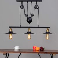 Lampe industrielle de suspension KOSILUM Triple Piattino - Noir