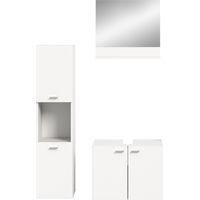 Ensemble salle de bain 3 meubles décor blanc - BOSTOZ