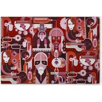 Leinwandbild Pop Art Abstrakt M1-No.50939 - Kunstdruck auf Leinwand in Rot Rosa - Wandbild 90 x 60 cm
