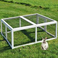Cage Clapier á lapins Rabbit Run XL extérieur- Cage Mobile -Couleur Blanc 403