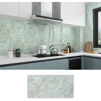 Crédence Adhésive 3D Losange Effet Pierre Bleue Lot de 5 Revêtements Muraux Imperméables Imitation Pierre Naturelle pour Rénovation Décorative
