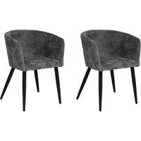 Lot de 2 Fauteuils Chenille "Marlo" 76cm Gris