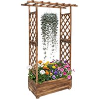 Balcony Planter With Trellis And Canopy, Fir Wood