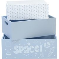 Space set 3 blaue MDF-Boxen 15x40x28/13x35x23/11x30x18cm