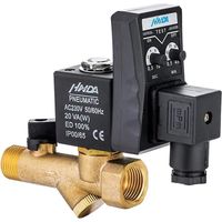1/2 Inch Electronic Drain Valve Brass Automatic Timed Condensate Drain Valve 2-Way Unidirectional So