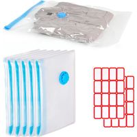 Sac Sous Vide Vêtement Aspirateur,Sac de Rangement Sous Vide, 60x40cm Sac Rangement Sous Vide Aspirateur,5 Pcs Housses de Rangement Sous Vide avec 2Pcs Autocollants D'étiquette