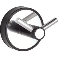 Appendino bagno doppio gancio in acciaio inox lucido e dettagli in ABS nero NICO-N kamalu