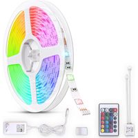 Bande LED 3m, RVB, télécommande, autocollant, changement de couleur, raccourcissable, ruban lumineux, éclairage décoratif pour chambre, salon, cuisine