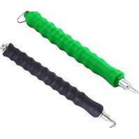 BEBUSINGOTO 2 piezas herramientas semiautomáticas para atar alambre con varillas de refuerzo, mango ergonómico de goma, colores verde y negro.