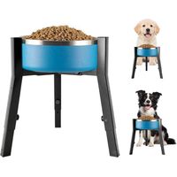 Gamelle Surelevee pour Chien: Support Gamelle Chien Surelevee en Métal, Porte Gamelles Chiens Surélevée Ajustable en Hauteur pour Petits, Moyens et Grands Chiens, Hauteur et Largeur Réglables, Noir