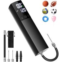 Pompe À Air Électrique - Manomètre Numérique LCD - Détection Automatique De Pression - Pour Ballon De Basket Ball Football Volley-Ball Anneau De Natation - 4 L/min - Batterie Rechargeable 2000 mAh - 1