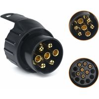 Adaptador de enchufe de remolque 7/13, conector de 7 a 13 pines, enchufe de enganche de 7 polos a 13 pines para remolque de coche, tractor, caravana y portabicicletas.