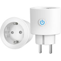 Shine Home Lot de 2 Prises Connectées WiFi 16A 3680W avec Suivi Consommation, Compatible Alexa & Google