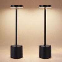 Juego de 2 lámparas de mesa recargables, lámparas de escritorio LED portátiles, lámparas de mesa inalámbricas con iluminación regulable en 3 colores (blanco).