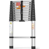 Échelle télescopique portable échelle de grenier de 3,8 mètres, pas facile à plier, facile à transporter