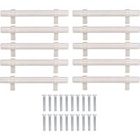 Maniglie per mobili da cucina, maniglie per cassetti, 10 pezzi di maniglie nere per mobili in acciaio inox 201, design moderno cavo, resistenti, ad alta durezza, larghe (distanza tra i fori 128 mm).