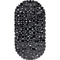 Relaxdays Tapis de bain pour baignoire Aspect pierre, tapis de bain antidérapant, avec ventouses, lavable, LxP: 36 x 68 cm, noir