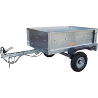 Remolque coche acero galvanizado de 110x92cm. Carga útil 240kg. MMA 300kg. Para jardín y bricolaje.