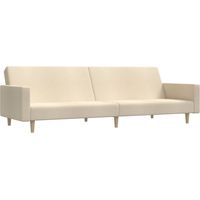 Canapé Sofa-lit à 2 places crème tissu