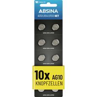Absina Pile bouton AG 10 1.5 V 10 pc(s) alcaline(s)