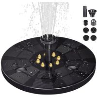 Upgraded Solar Water Fountain With 3w Led Light - Solar Powered Fountain With 8 Water Styles - Solar Powered Floating Fountain For Birdbath Garden P