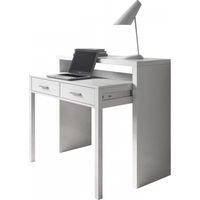 Escritorio extensible 98,5x36x87,5h cm blanco mate con 2 cajones – Varsovia