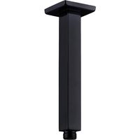 Ahlsen Bras de Douche Noir,Bras de Douche Mural 20 cm Rallonge Douche Carré en Acier Inoxydable Bras de Douche Noir D'extension pour Tete De Douche Pluie,Finition En Peinture Noire