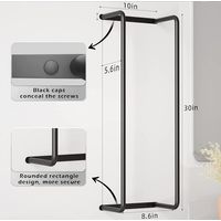 LIVEHITOP Towel Rack, Large Towel Rail Wall Black 75 cm Stainless Steel High Capacity Guest Towel Holder for Bathroom Towels Storage